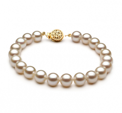 7-8mm di Perle Acqua Dolce Bracciale en Bianco