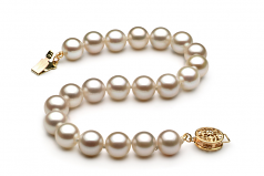 7-8mm di Perle Acqua Dolce Bracciale en Bianco
