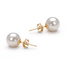 7-8mm di Perle Acqua Dolce Orecchini en Bianco