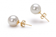 7-8mm di Perle Acqua Dolce Orecchini en Bianco