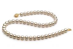 7-8mm di Perle Acqua Dolce Collana en Bianco