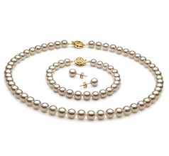 6.5-7mm Akoya Giapponese Parure en Bianco