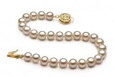 6-7mm di Perle Acqua Dolce Bracciale en Bianco