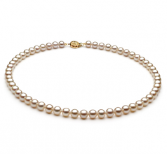 6-7mm di Perle Acqua Dolce Collana en Bianco