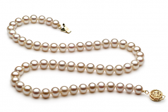 6-7mm di Perle Acqua Dolce Collana en Bianco