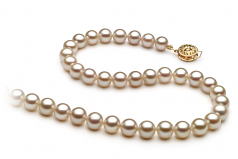 6-7mm di Perle Acqua Dolce Collana en Bianco