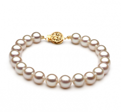 7-8mm di Perle Acqua Dolce Bracciale en Bianco