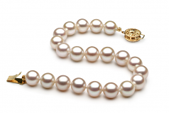 7-8mm di Perle Acqua Dolce Bracciale en Bianco