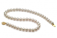 7.5-8mm AAA Quality Akoya Giapponese Collana in Bianco