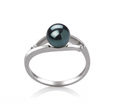 6-7mm Akoya Giapponese Anello en Tanya Nero