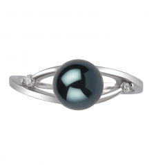 6-7mm Akoya Giapponese Anello en Tanya Nero