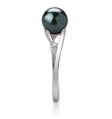 6-7mm Akoya Giapponese Anello en Tanya Nero