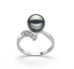 8-9mm Akoya Giapponese Anello en Grazia Nero