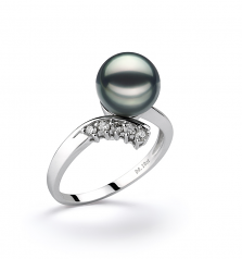 8-9mm Akoya Giapponese Anello en Grazia Nero