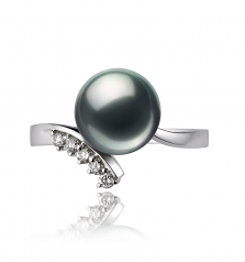 8-9mm Akoya Giapponese Anello en Grazia Nero
