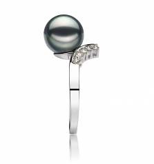 8-9mm Akoya Giapponese Anello en Grazia Nero