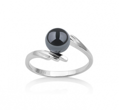 6-7mm Akoya Giapponese Anello en Daron Nero