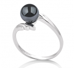 6-7mm Akoya Giapponese Anello en Daron Nero