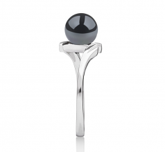 6-7mm Akoya Giapponese Anello en Daron Nero