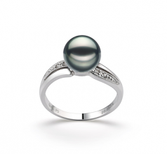 7-8mm Akoya Giapponese Anello en Carolina Nero