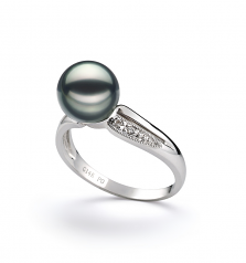 7-8mm Akoya Giapponese Anello en Carolina Nero
