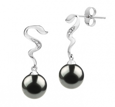 8-9mm Akoya Giapponese Orecchini en Tamara Nero