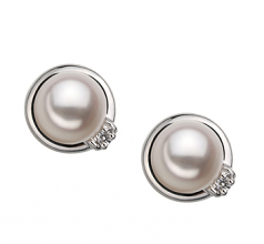 6-7mm Akoya Giapponese Orecchini en Jocelyn Bianco