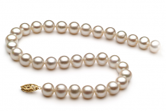6.5-7.5mm di Perle Acqua Dolce Collana en Bianco