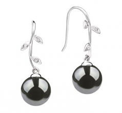 9-10mm Di Tahiti Orecchini en Honora Nero