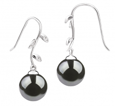 9-10mm Di Tahiti Orecchini en Honora Nero