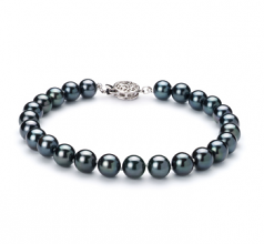 6.5-7mm Akoya Giapponese Bracciale en Nero
