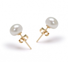 6-7mm di Perle Acqua Dolce Orecchini en Bianco