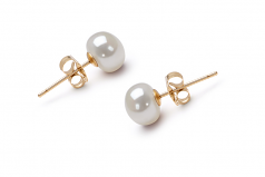 6-7mm di Perle Acqua Dolce Orecchini en Bianco
