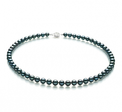 6.5-7mm Akoya Giapponese Collana en Nero