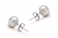 7-8mm di Perle Acqua Dolce Orecchini en Bianco