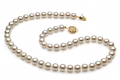 6.5-7mm Akoya Giapponese Collana en Bianco