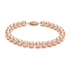 6-7mm di Perle Acqua Dolce Bracciale en Rosa