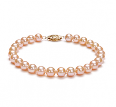 6-7mm AA Quality di Perle Acqua Dolce Bracciale in Rosa