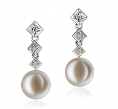 9-10mm di Perle Acqua Dolce Orecchini en Rossana Bianco