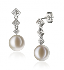 9-10mm di Perle Acqua Dolce Orecchini en Rossana Bianco