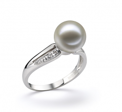 9-10mm di Perle Acqua Dolce Anello en Carolina Bianco