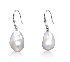 14-15mm di Perle Acqua Dolce - Edison Orecchini en Edison Amo Barocco Bianco