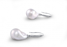 14-15mm di Perle Acqua Dolce - Edison Orecchini en Edison Amo Barocco Bianco