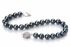 6.5-7mm Akoya Giapponese Parure en Nero