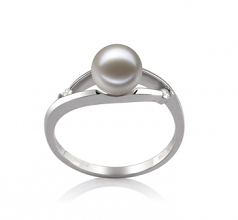 6-7mm di Perle Acqua Dolce Anello en Tanya Bianco