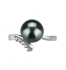 8-9mm Di Tahiti Anello en Grazia Nero