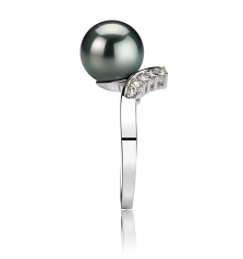 8-9mm Di Tahiti Anello en Grazia Nero