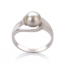 6-7mm di Perle Acqua Dolce Anello en Clara Bianco