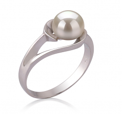6-7mm di Perle Acqua Dolce Anello en Clara Bianco
