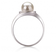 6-7mm di Perle Acqua Dolce Anello en Clara Bianco
